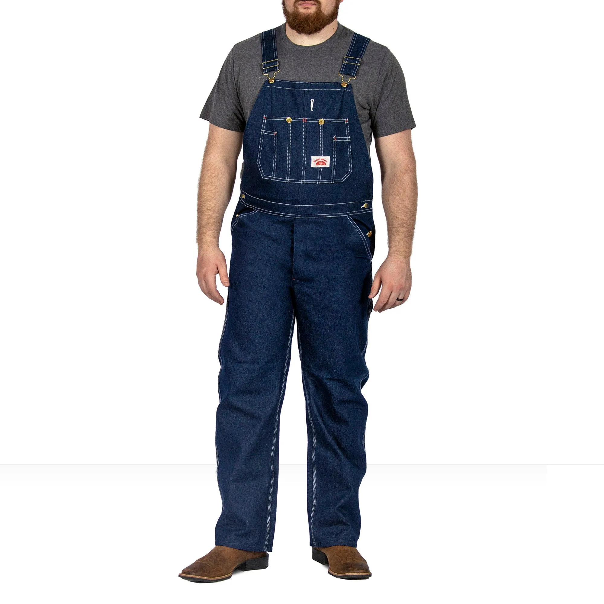 #966/#980 Made in USA Zipper Fly Blue Denim Bib Overalls