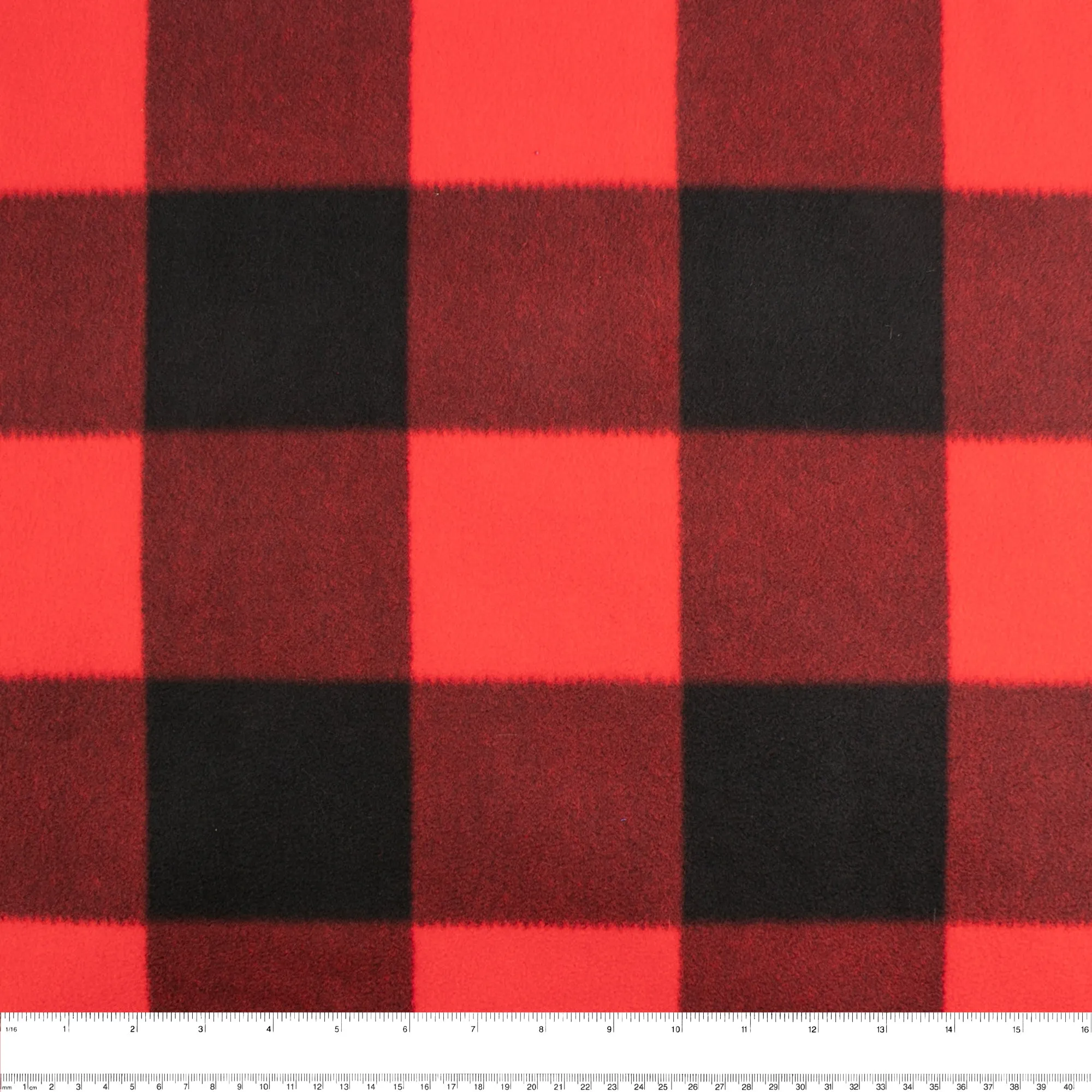 Anti-Pill Fleece Print - OUTBACK - Buffalo plaid - Red