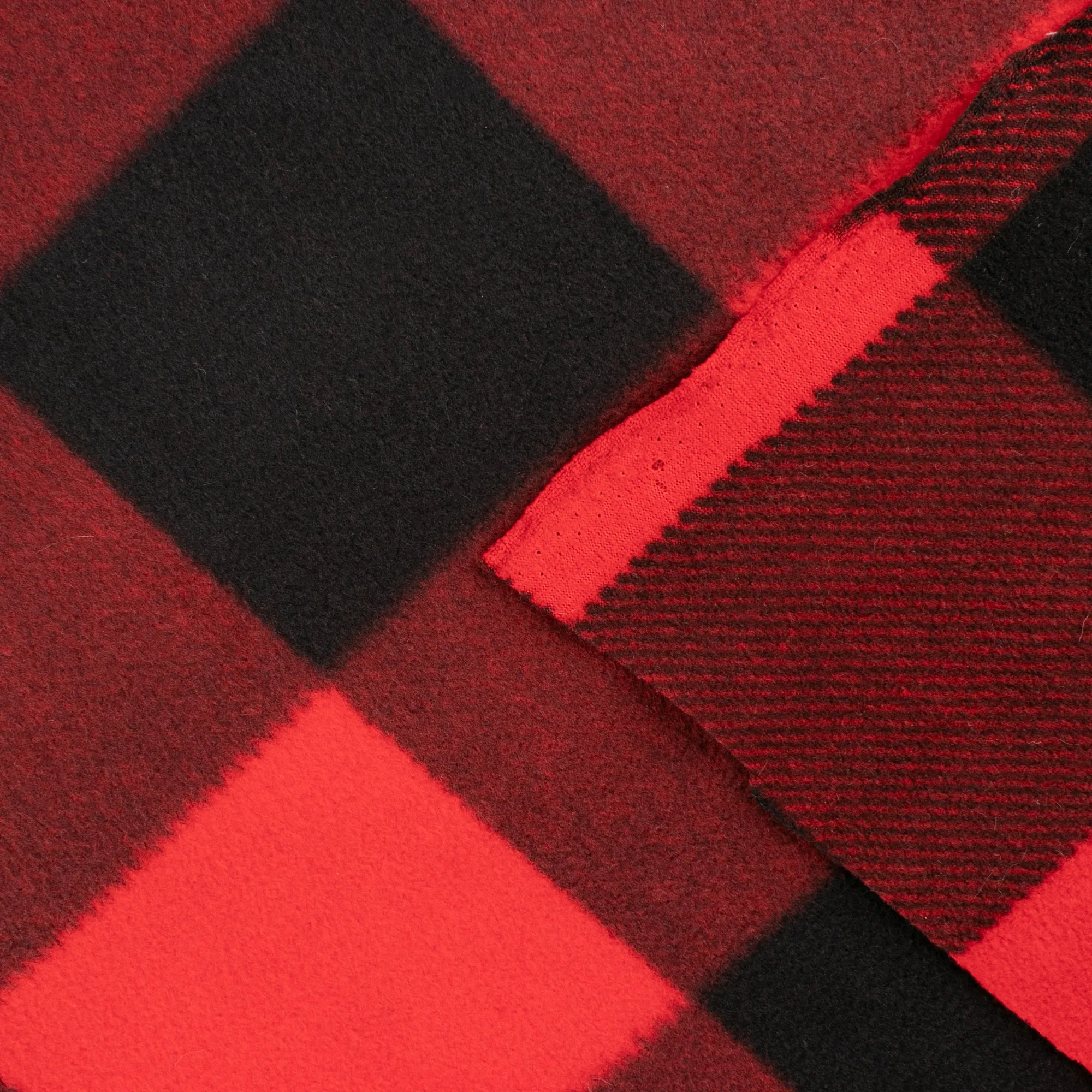 Anti-Pill Fleece Print - OUTBACK - Buffalo plaid - Red