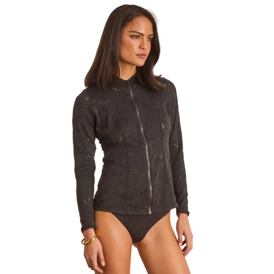 Aqua Blu Lyla Rash Guard A24019SP - Sparrow Black