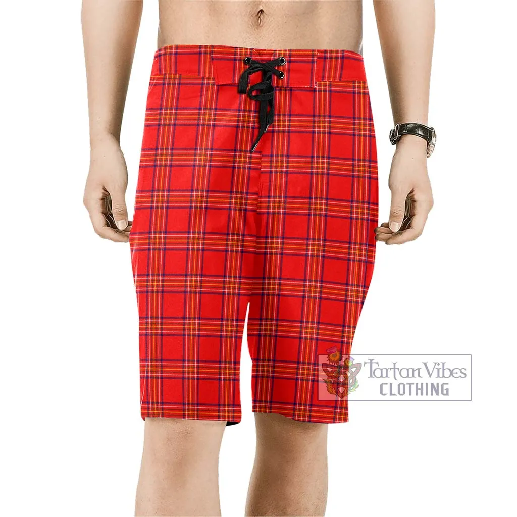 Burnett Modern Tartan Men's Board Shorts