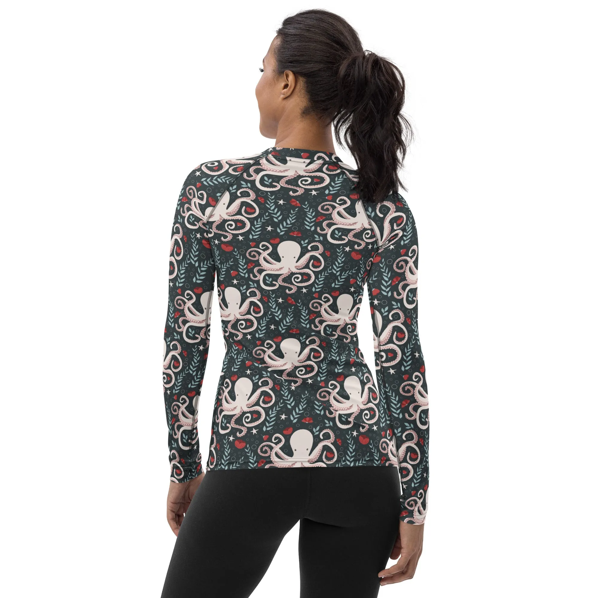 Floral Octopus Rash Guard Top (POD)