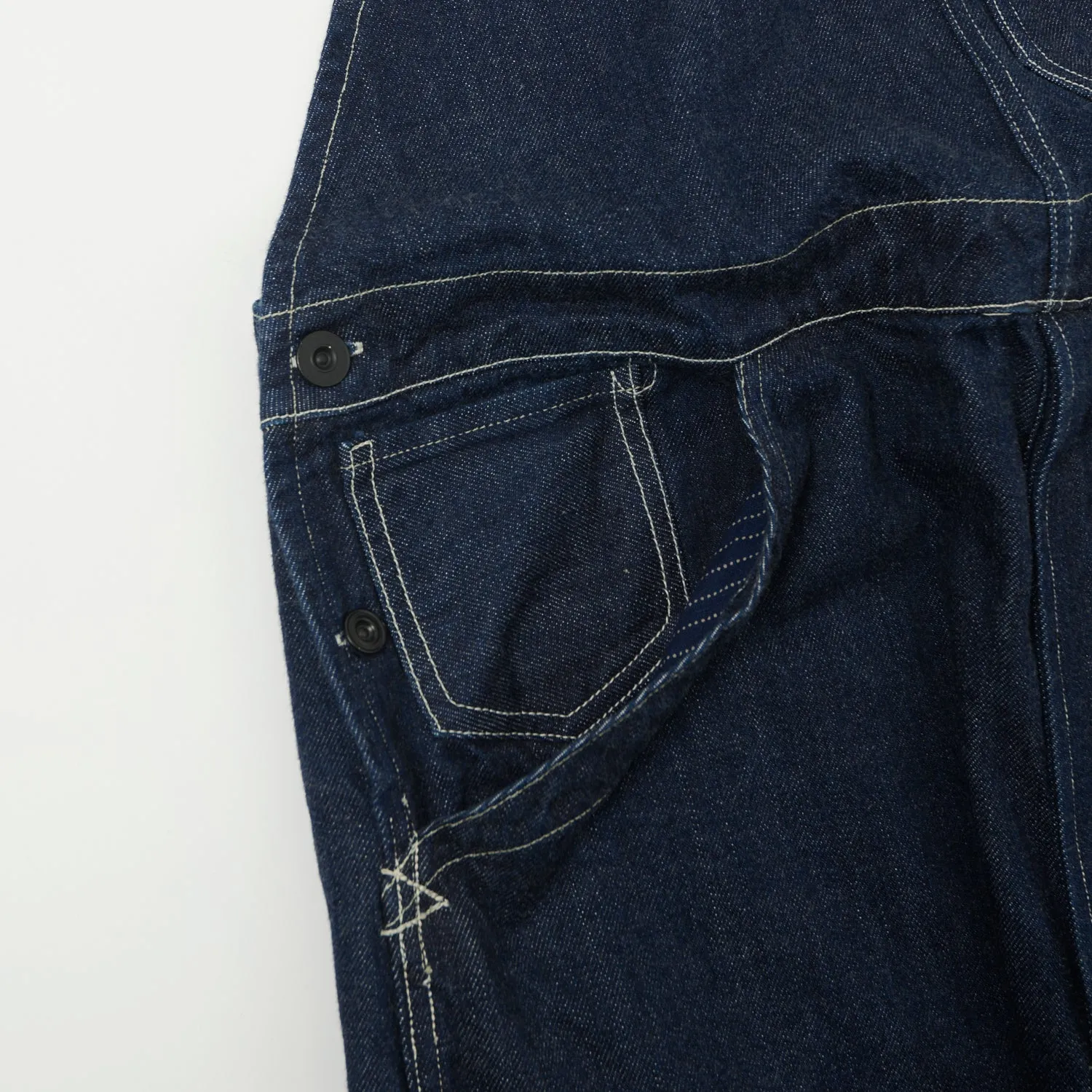 Freewheelers 'Silver Hammer' Bib Denim Overall - Rinsed