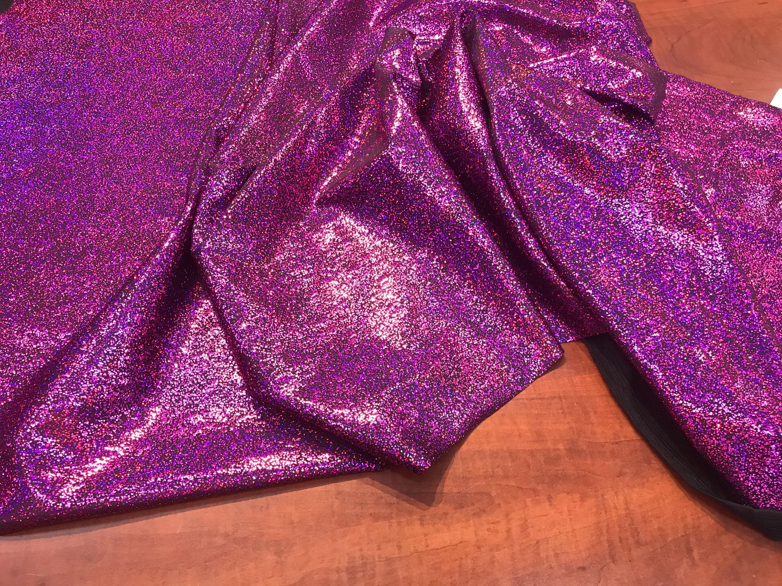 Fuchsia-black iridescent shattered glass design 4 way Stretch nylon spandex-leggings-baiting suits-apparel-fashion-sold by the yard.