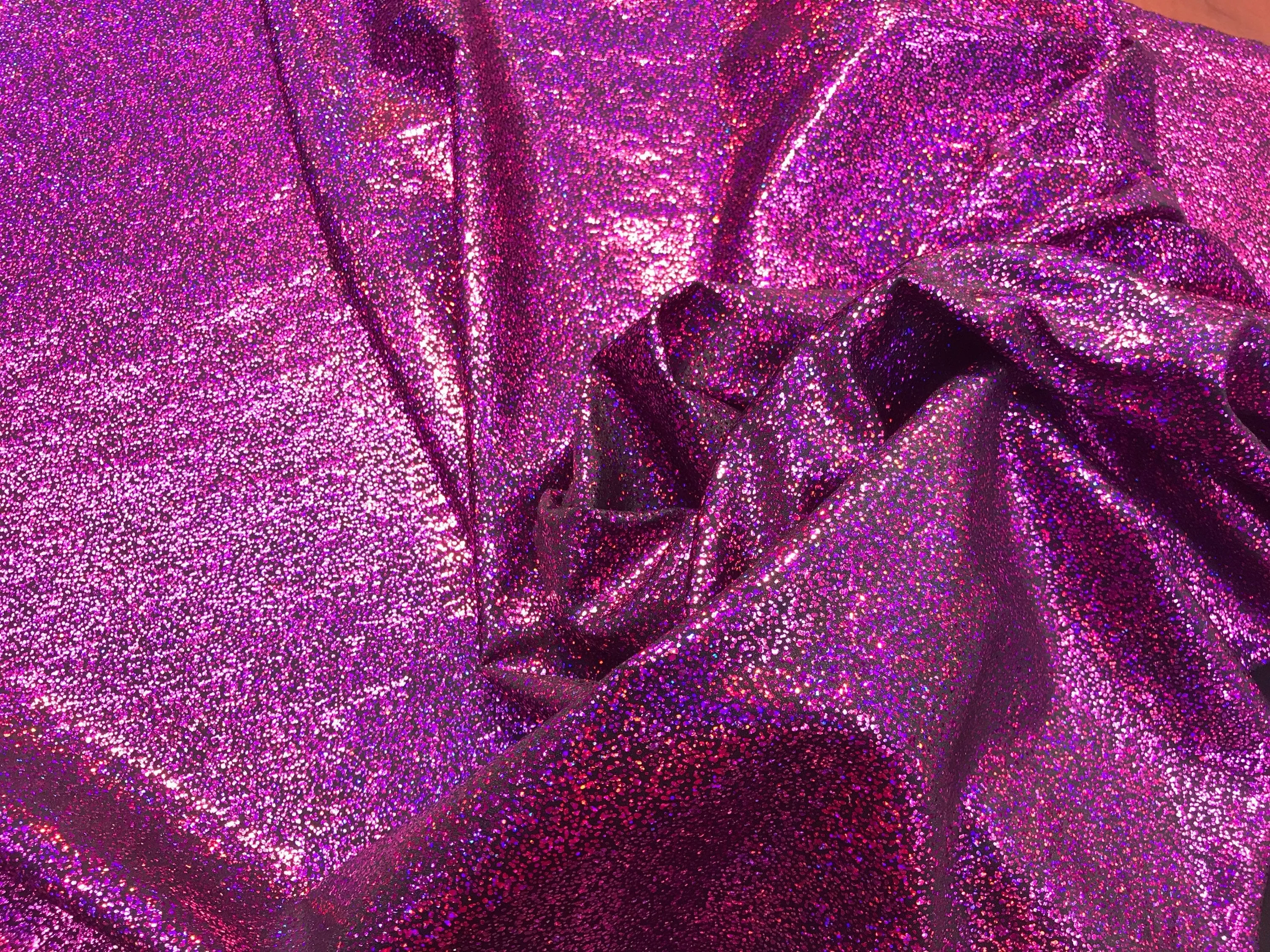 Fuchsia-black iridescent shattered glass design 4 way Stretch nylon spandex-leggings-baiting suits-apparel-fashion-sold by the yard.