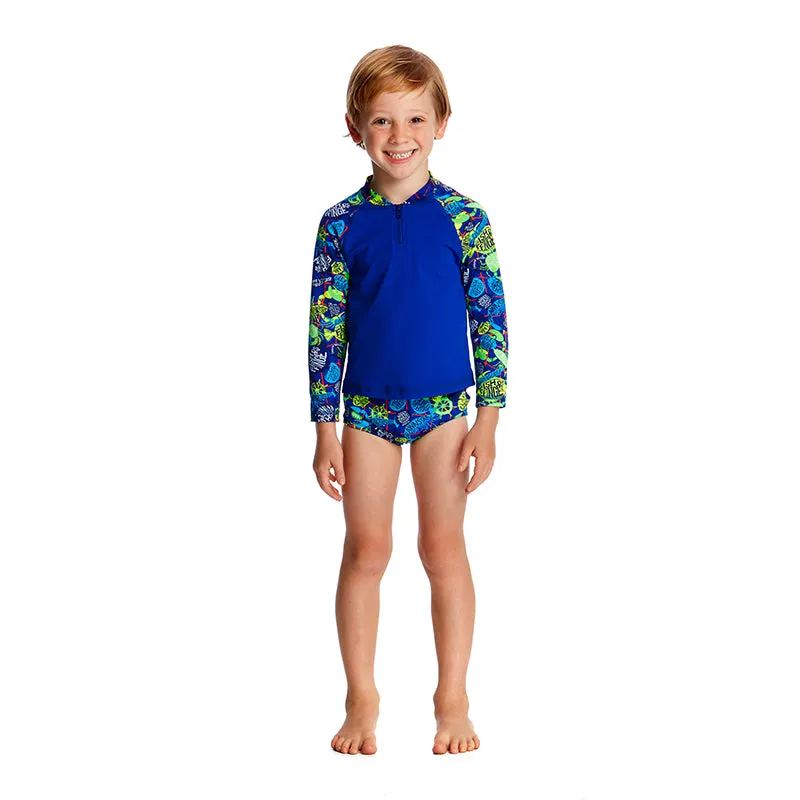 Funky Trunks - Catch Of The Day Toddler Boys Zippy Rash Vest