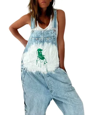 Grillo's x W G 'Chill Pickle' Painted Overalls