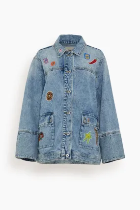 Jackpot Denim Jacket in Denim Blue