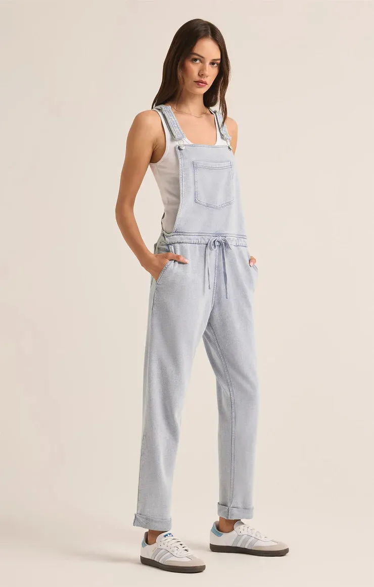 KNIT DENIM OVERALLS