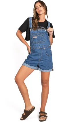 Lana Roux Relaxed Fit Boyfriend Short Overalls