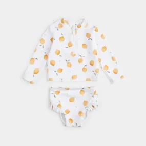 Lemon Print Long-Sleeve Rashguard Set | Petit Lem