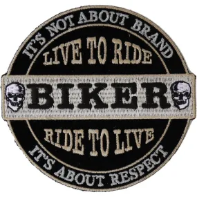 P4634 Its Not About Brand, Its About Respect Biker Patch Small