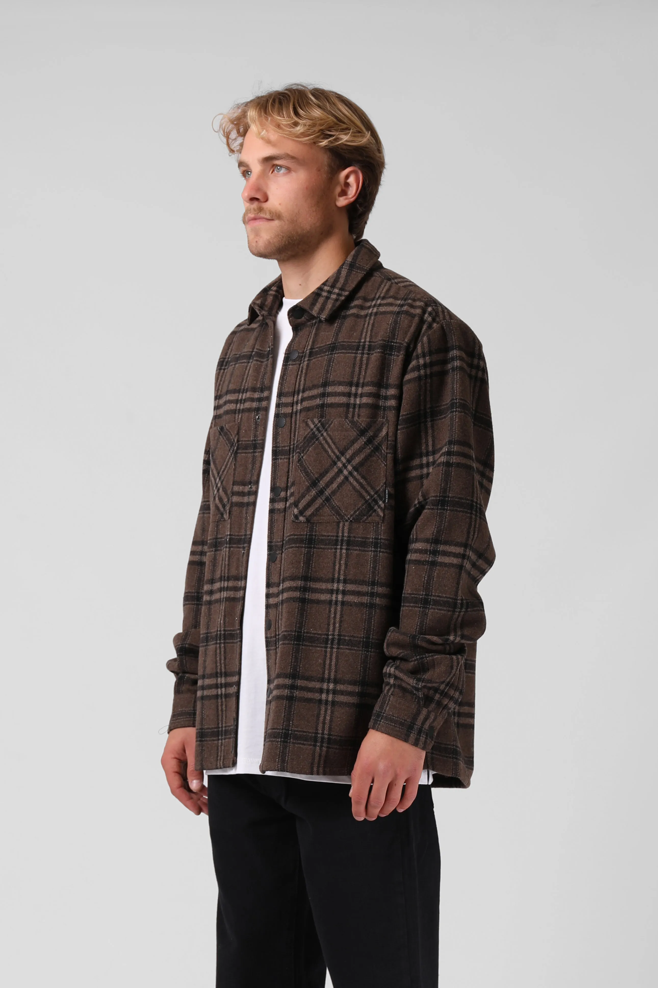 Plaid Shacket - Brown/Black Plaid