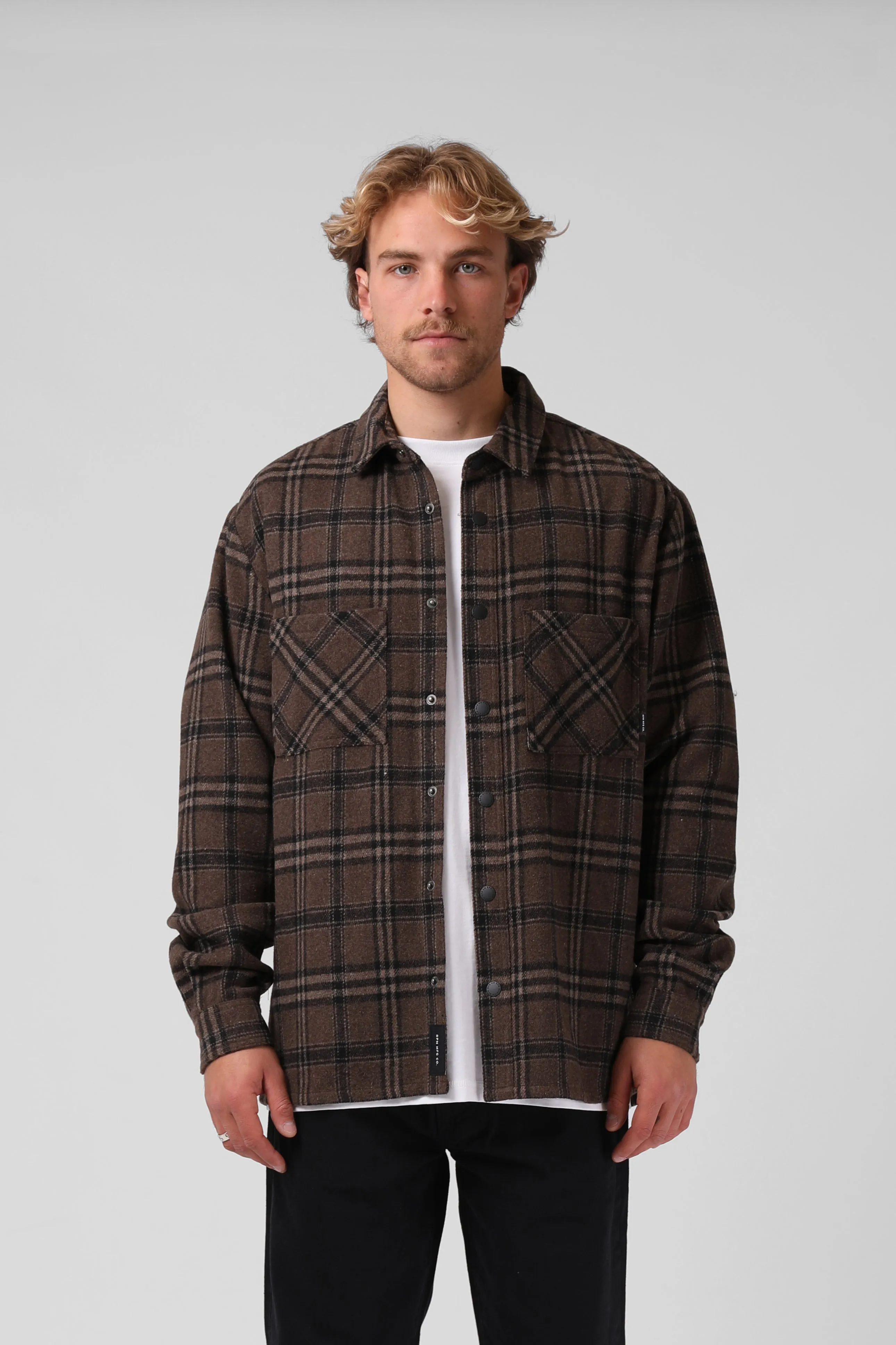 Plaid Shacket - Brown/Black Plaid