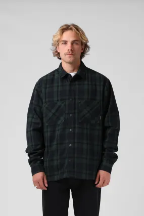 Plaid Shacket - Green / Navy Plaid