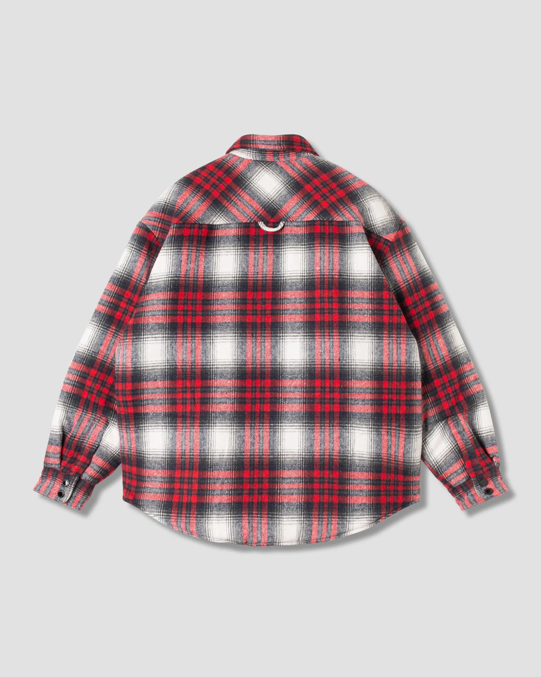 Quilted Plaid Overshirt (Red Plaid)