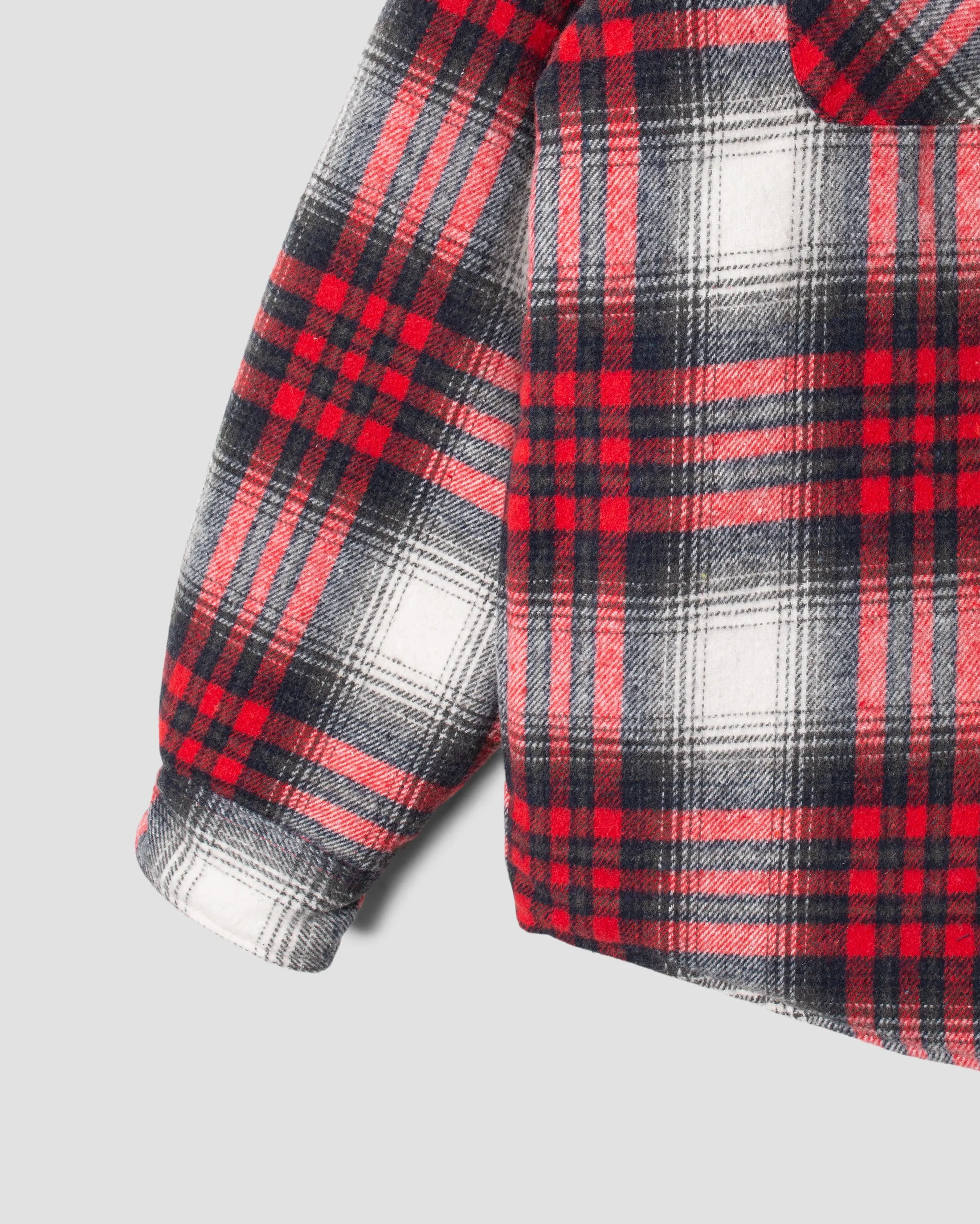 Quilted Plaid Overshirt (Red Plaid)