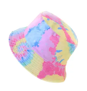 Reversible Tie Dye Bucket Hat - #24 Pink,Blue