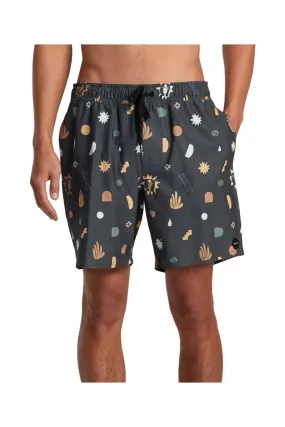 RVCA Atlas Elastic Swim Shorts Pirate Black