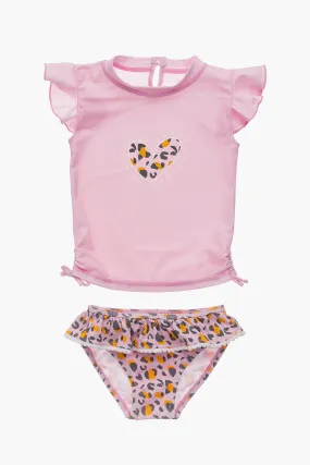 Snapper Rock Leopard Love Ruffle Baby Swim Set