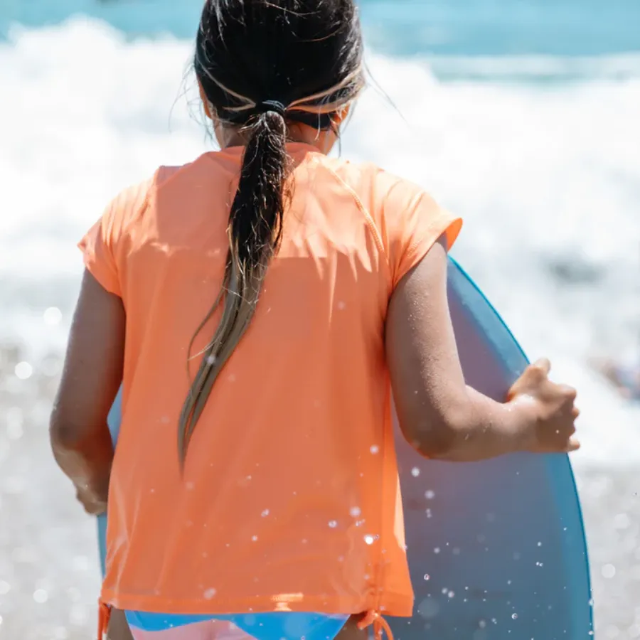 Snapper Rock Tangerine Short Sleeve Rash Top G10125S - Orange