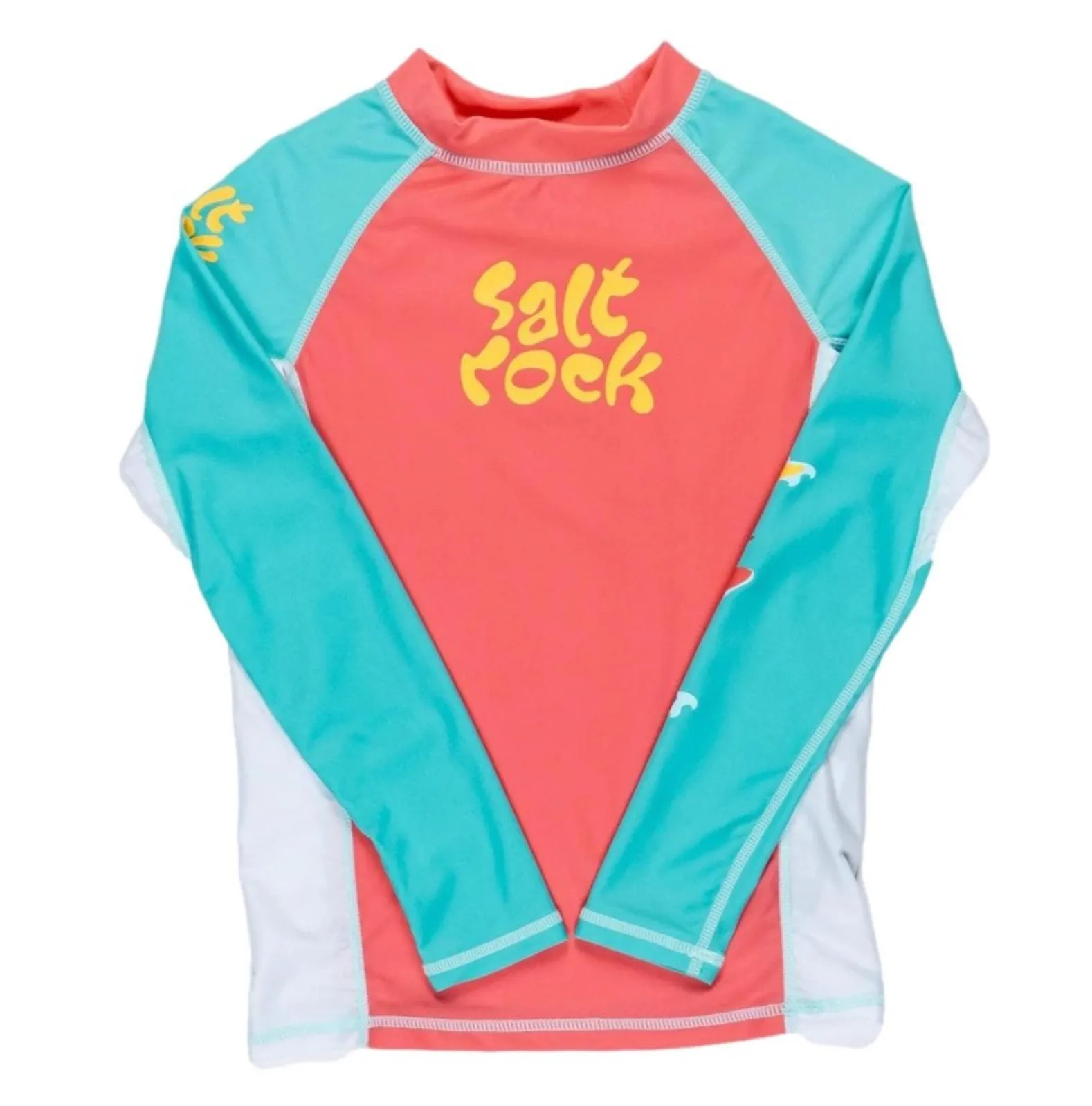 Surf Sister - Kids Long Sleeve Rashvest - Coral/Turquoise