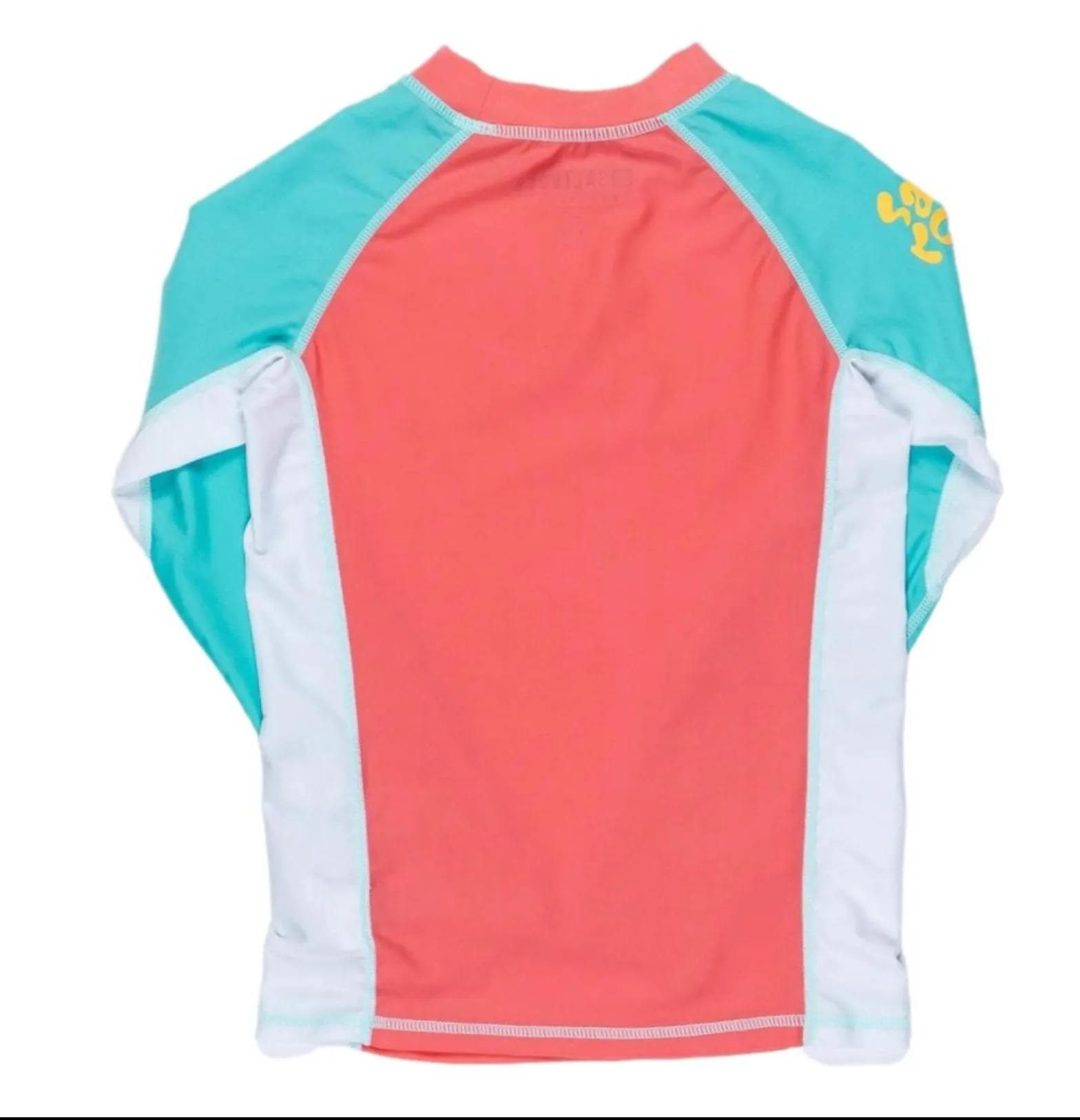 Surf Sister - Kids Long Sleeve Rashvest - Coral/Turquoise