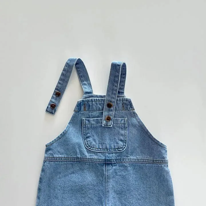 Unisex Kids Denim Overalls