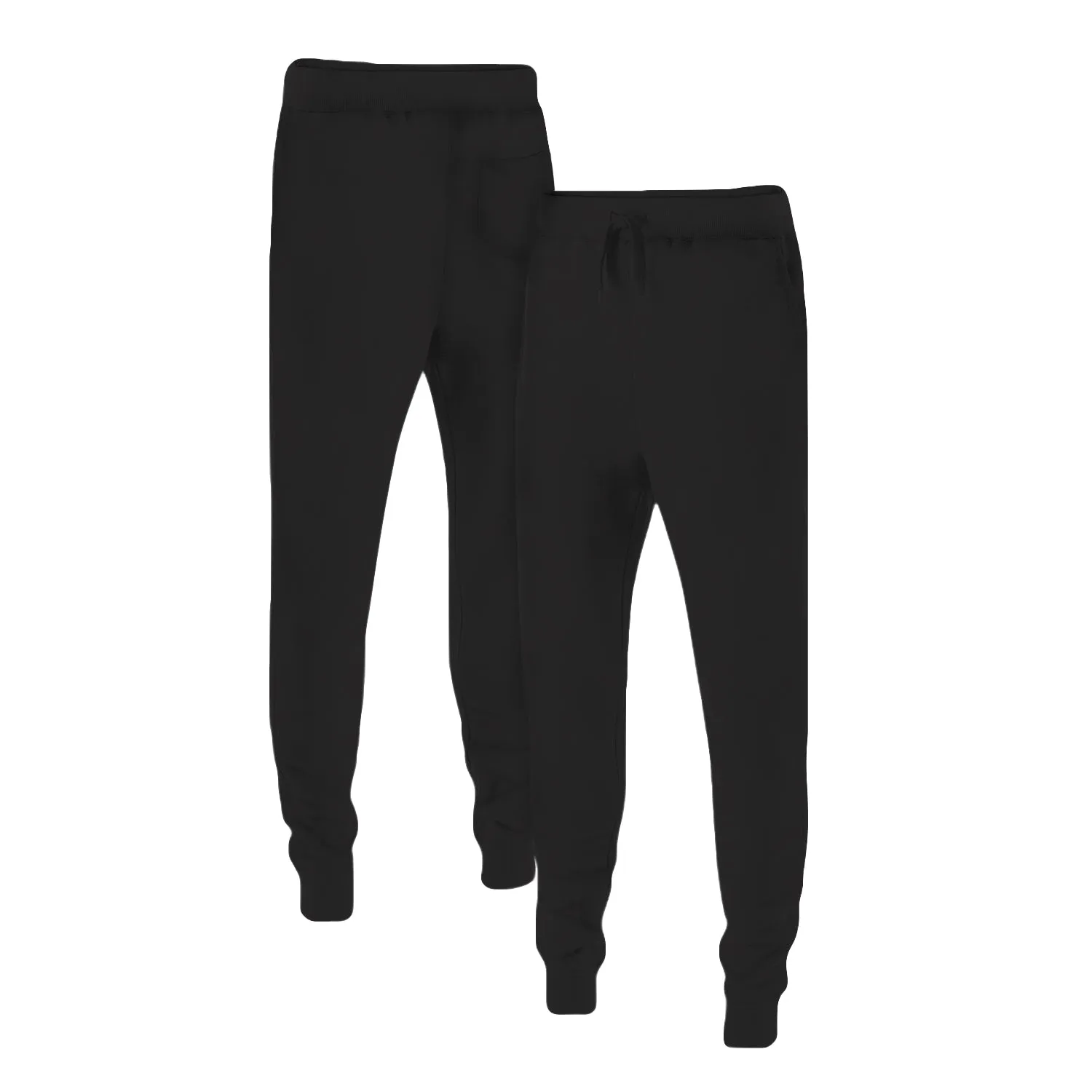 Venley Men's Black Slim-Fit MADE IN USA Fleece Joggers