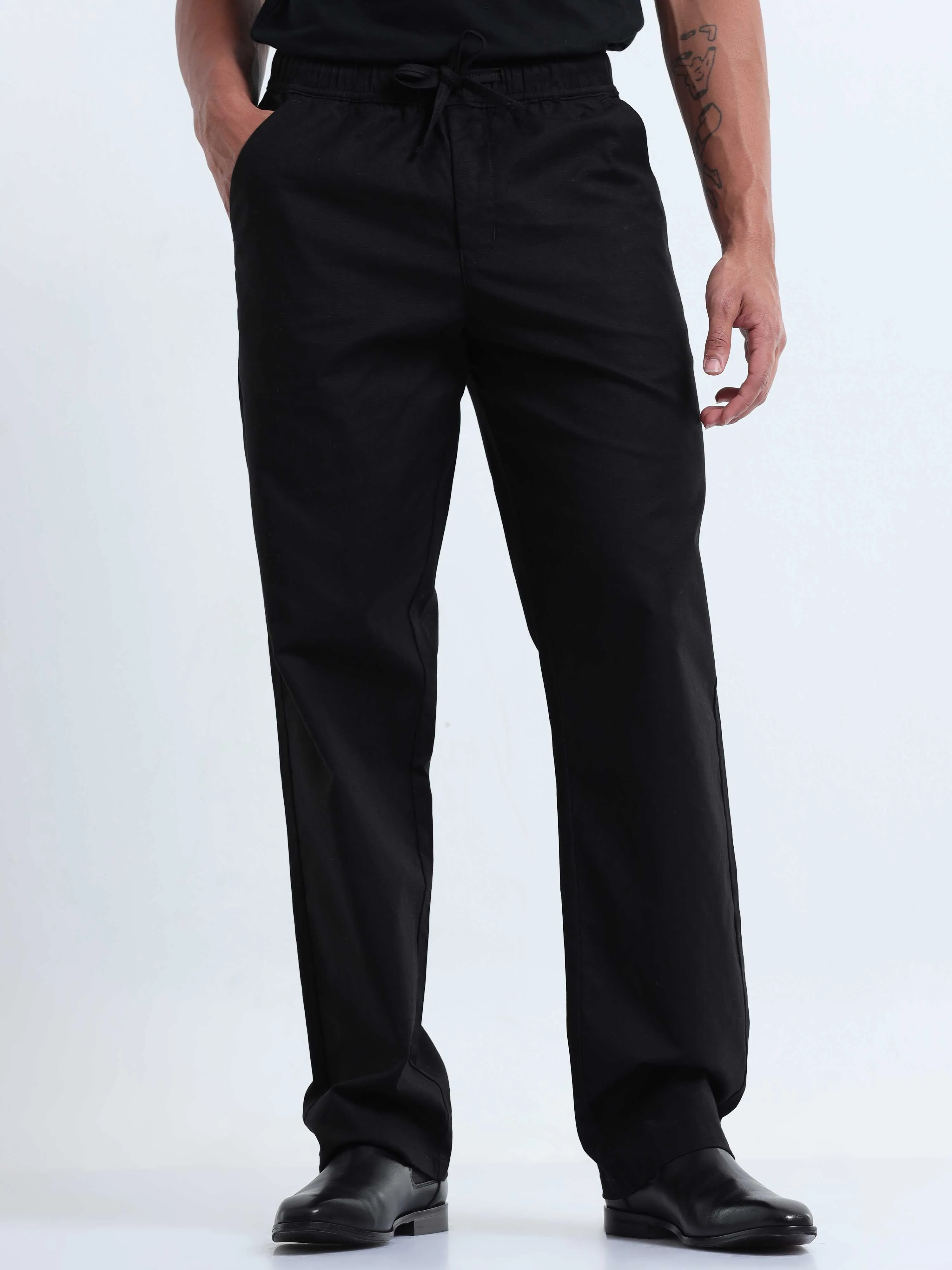 Verve Structural Black Relaxed Pants