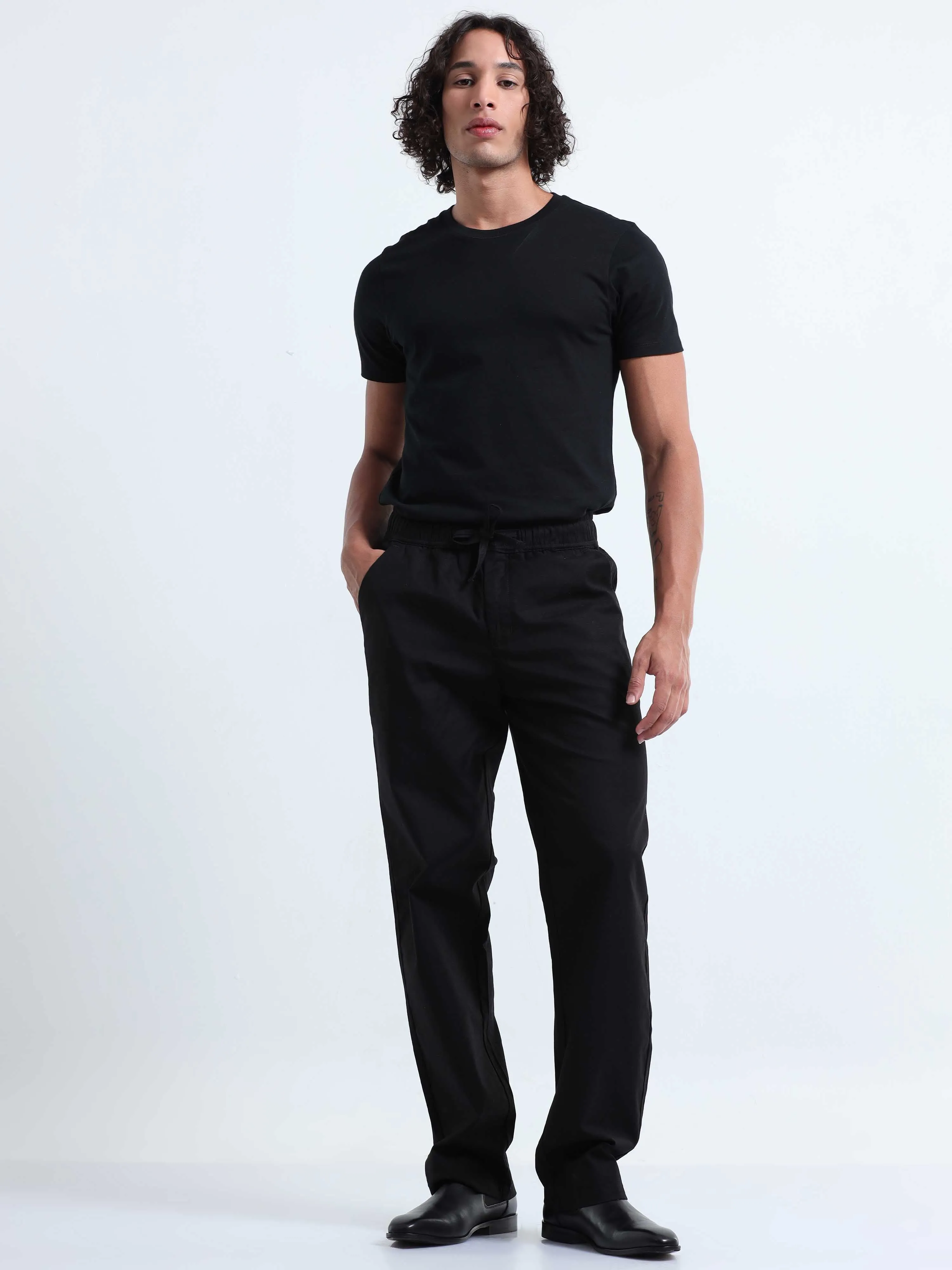 Verve Structural Black Relaxed Pants