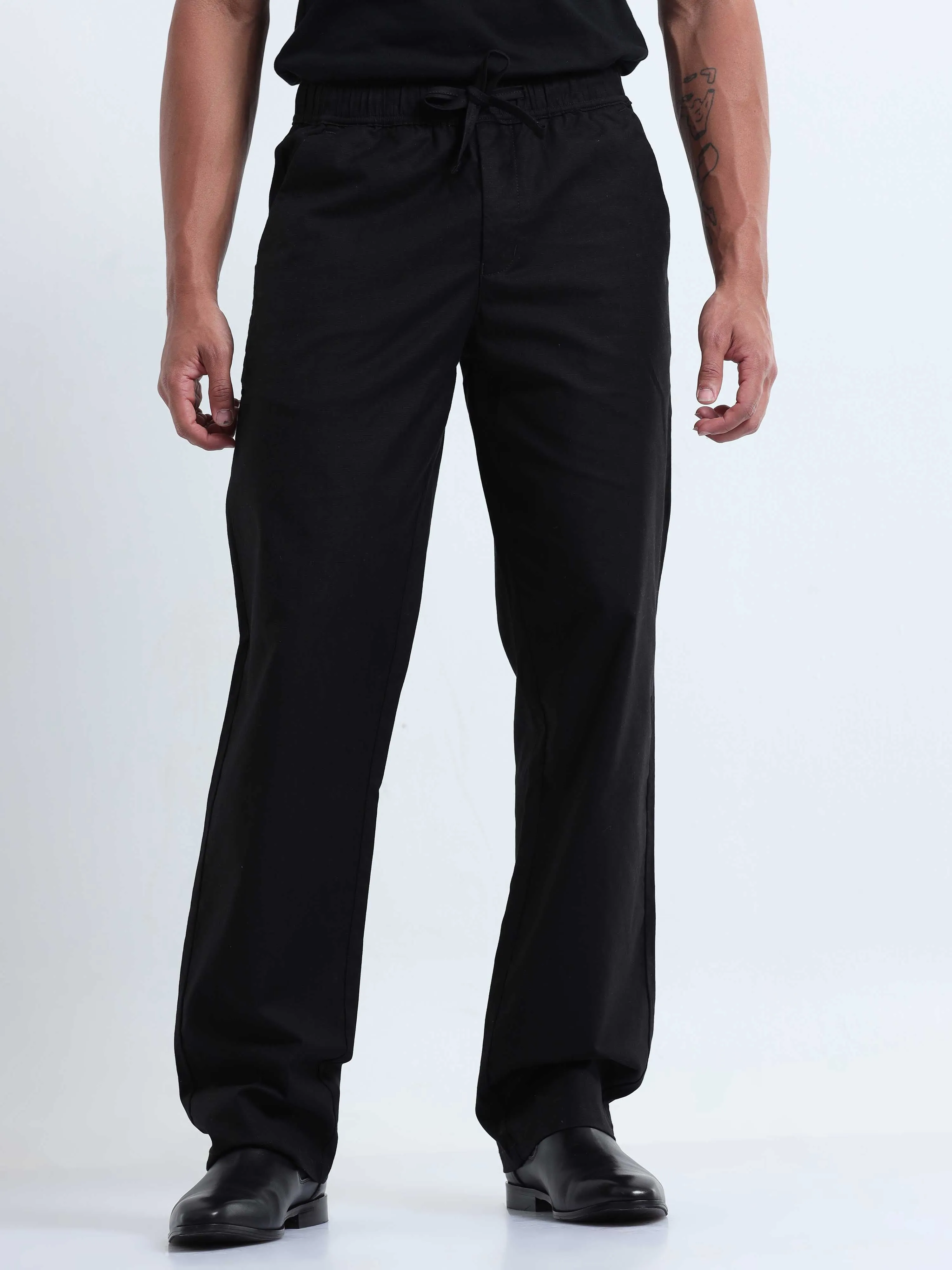 Verve Structural Black Relaxed Pants