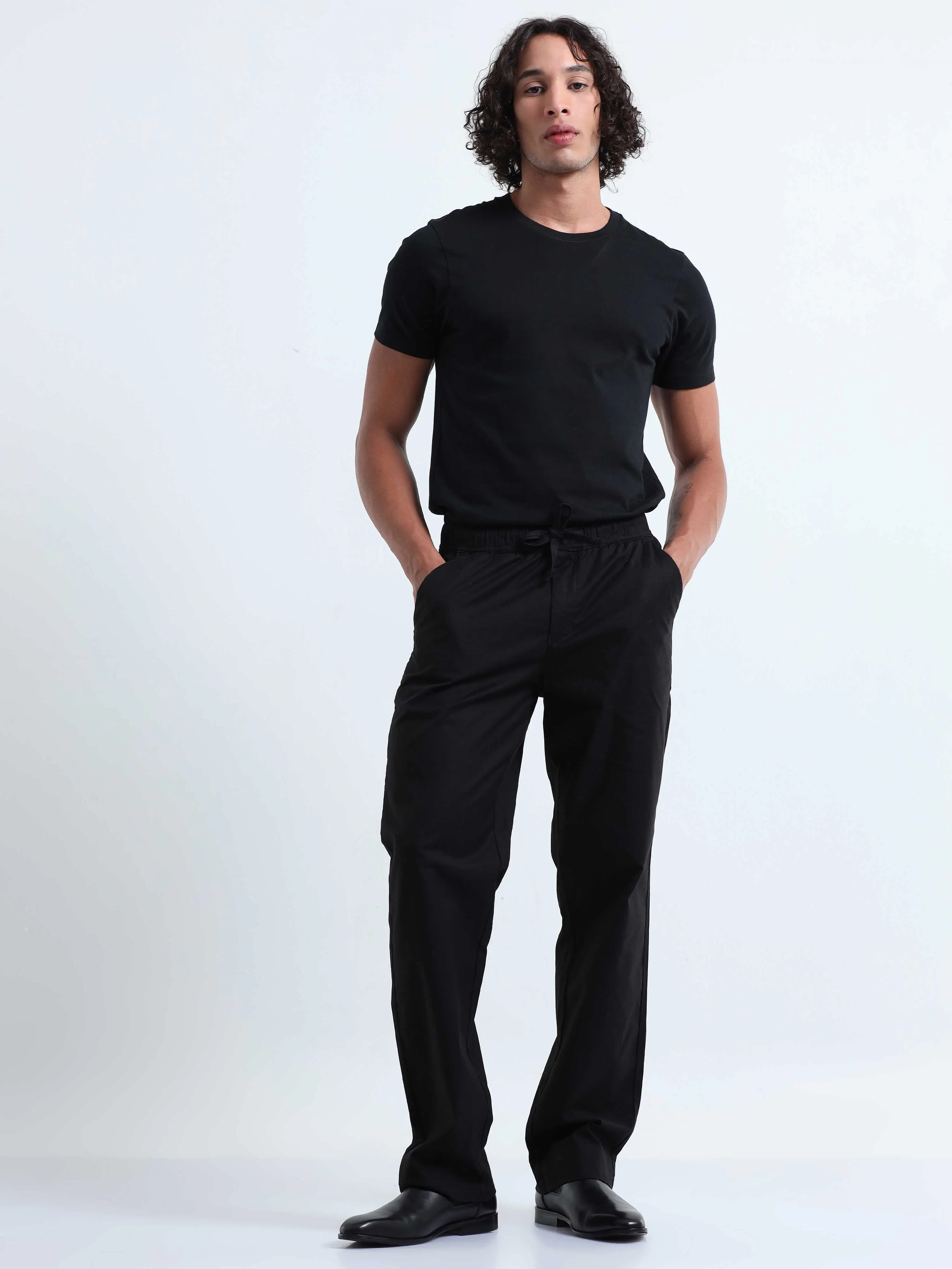 Verve Structural Black Relaxed Pants