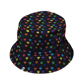 Video Game LGBTQ  Pride Hearts Bucket Hat