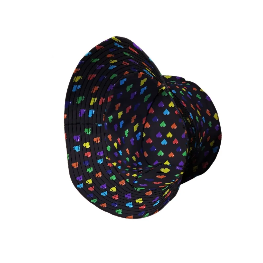 Video Game LGBTQ  Pride Hearts Bucket Hat