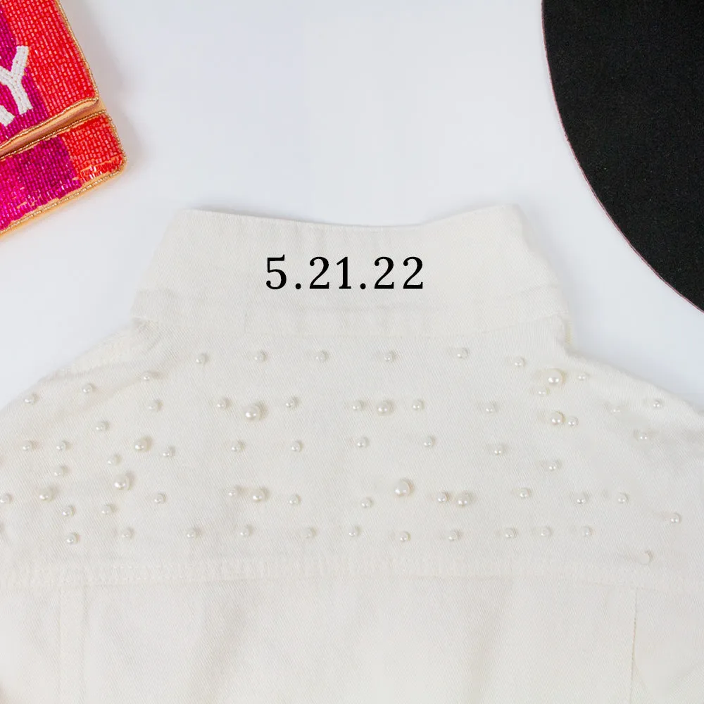 (White Pearl) Personalized Mrs  Pearl Jacket