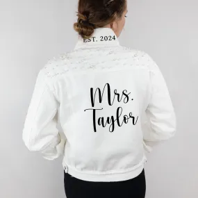 (White Pearl) Personalized Mrs  Pearl Jacket